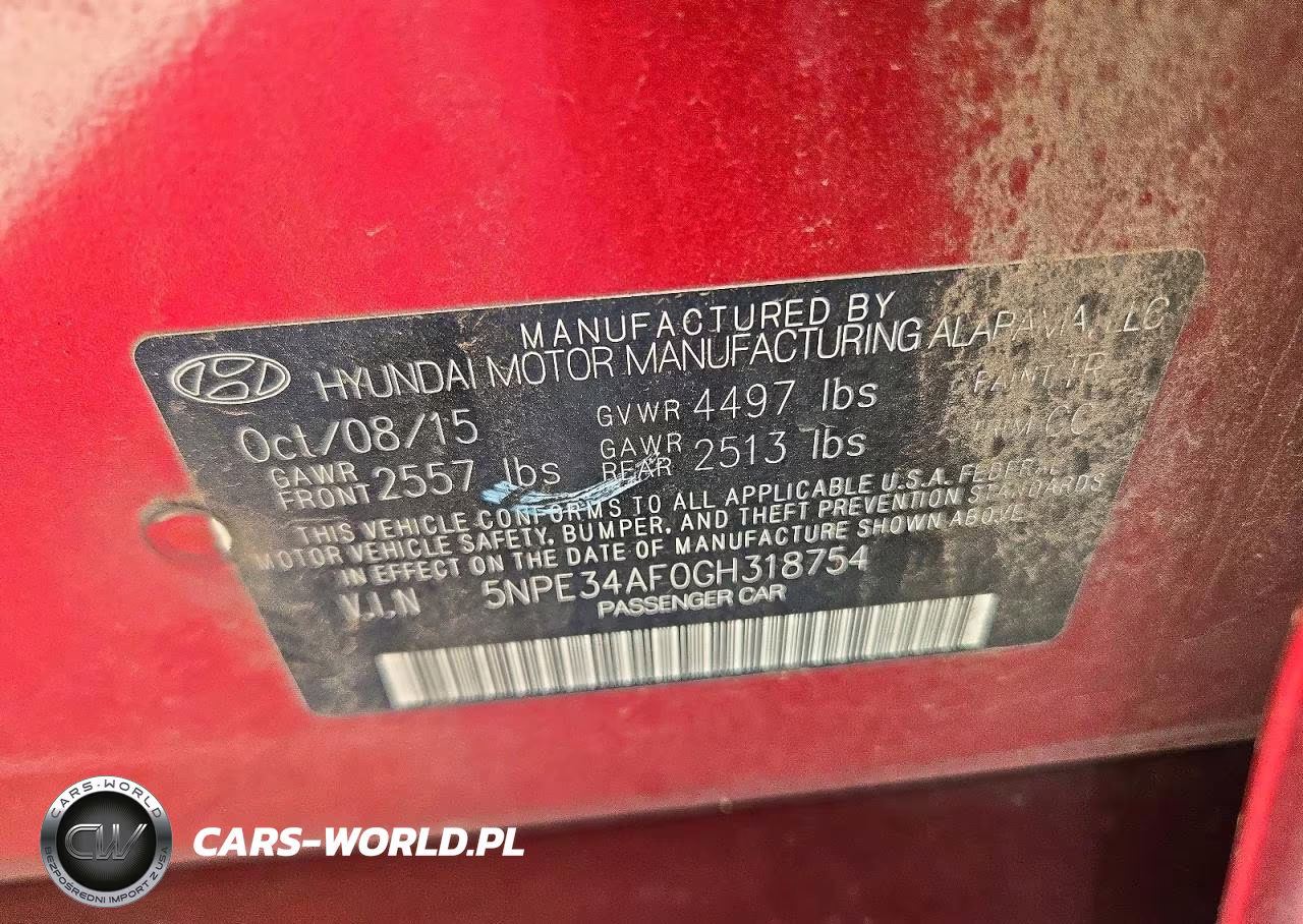 2016 Hyundai Sonata Sport VIN:5NPE34AF0GH318754 - 12