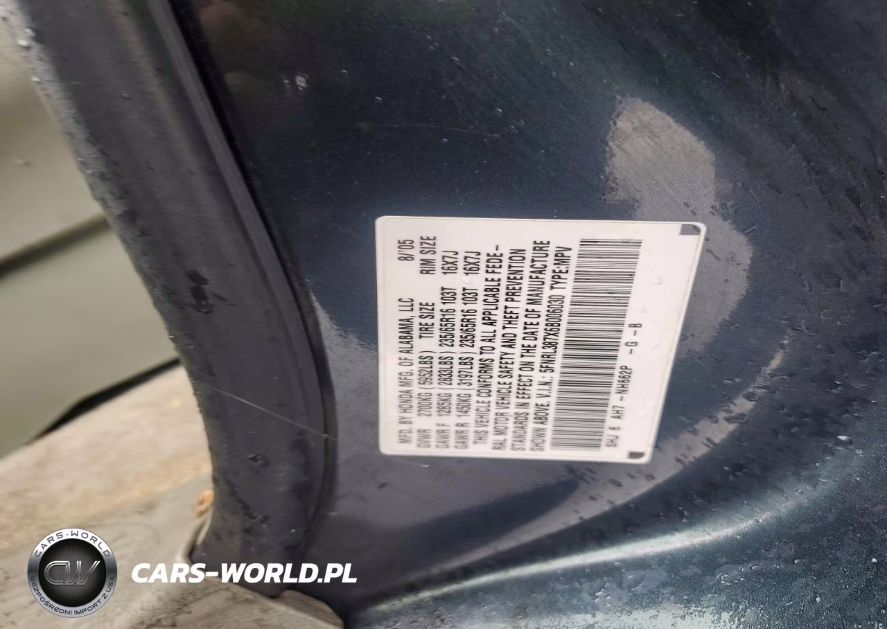 2006 Honda Odyssey Exl VIN:5FNRL387X6B006030 - 13