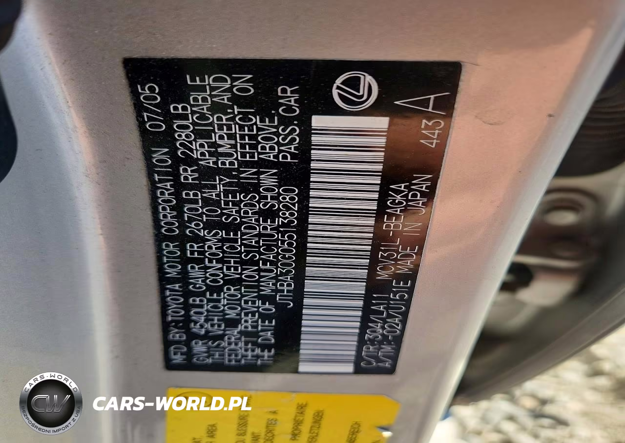 2005 Lexus Es 330 VIN:JTHBA30G055138280 - 12