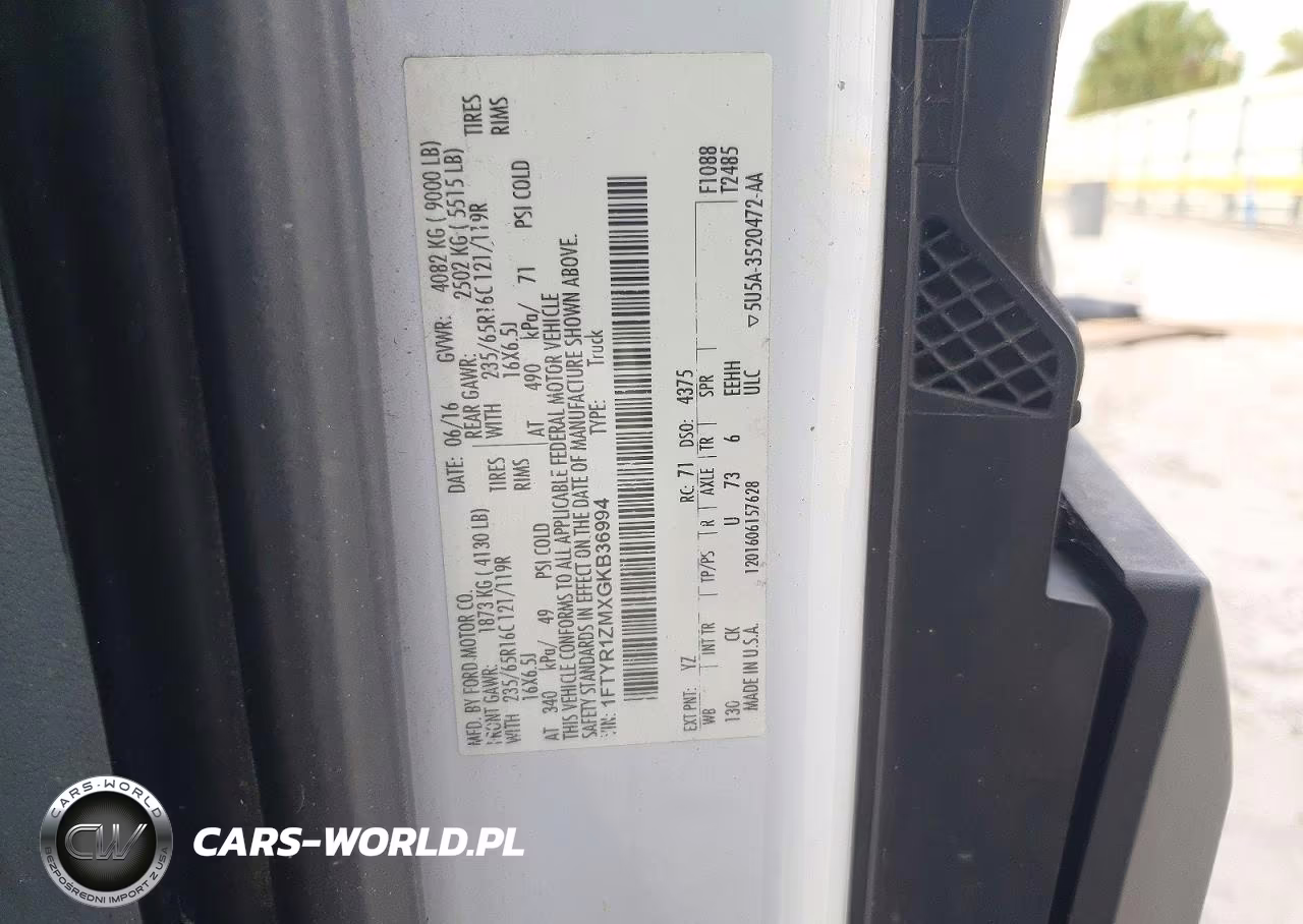 2016 Ford Transit T-250 VIN:1FTYR1ZMXGKB36994 - 13