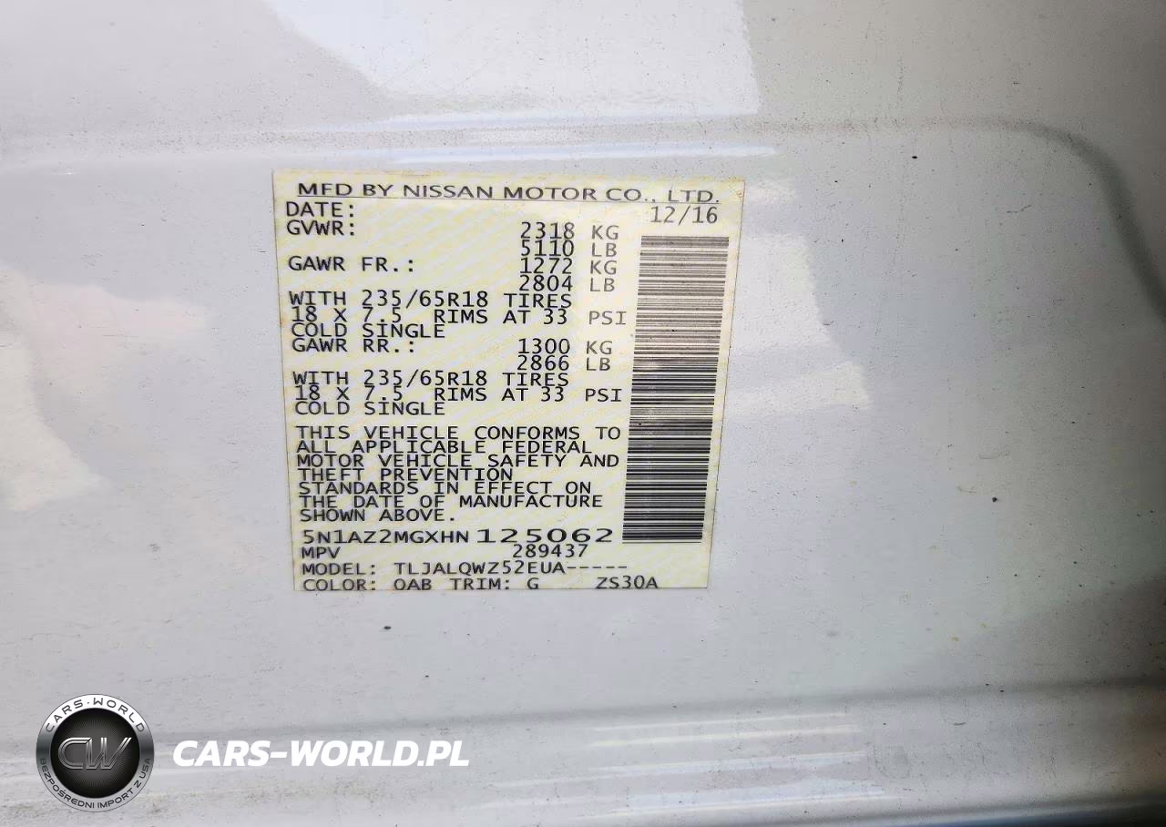 2017 Nissan Murano Sv VIN:5N1AZ2MGXHN125062 - 13