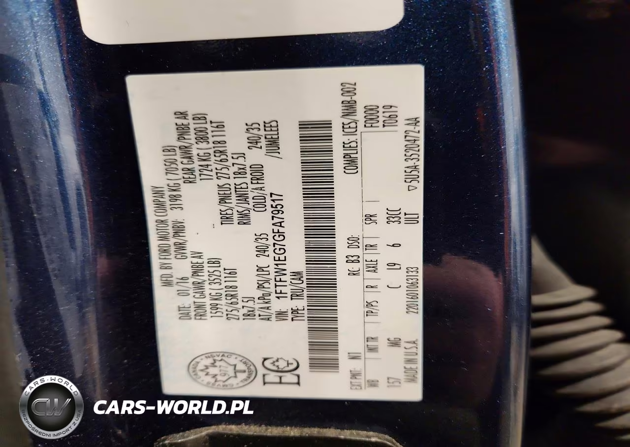 2016 Ford F150 Supercrew VIN:1FTFW1EG7GFA79517 - 12