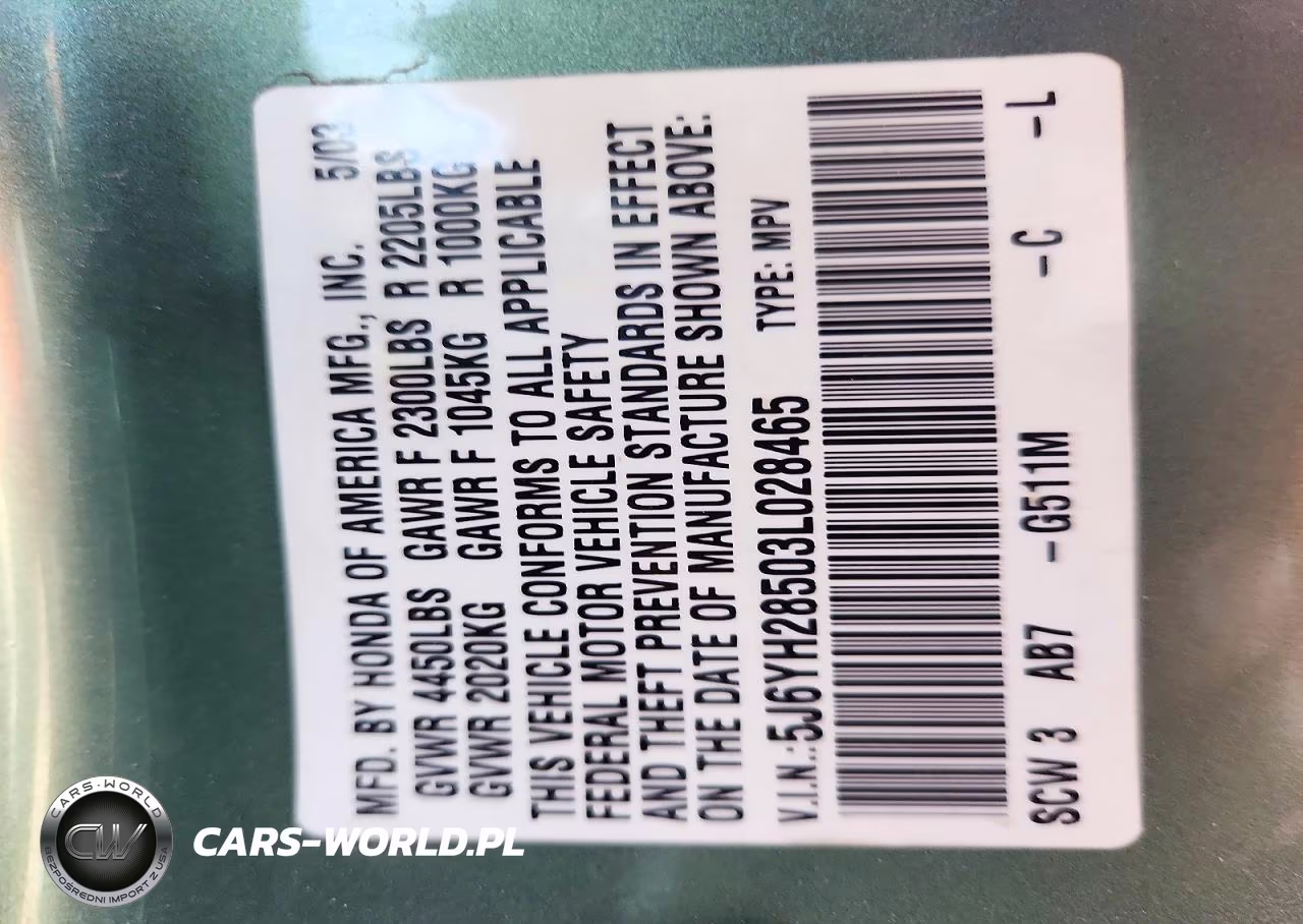 2003 Honda Element Ex VIN:5J6YH28503L028465 - 12
