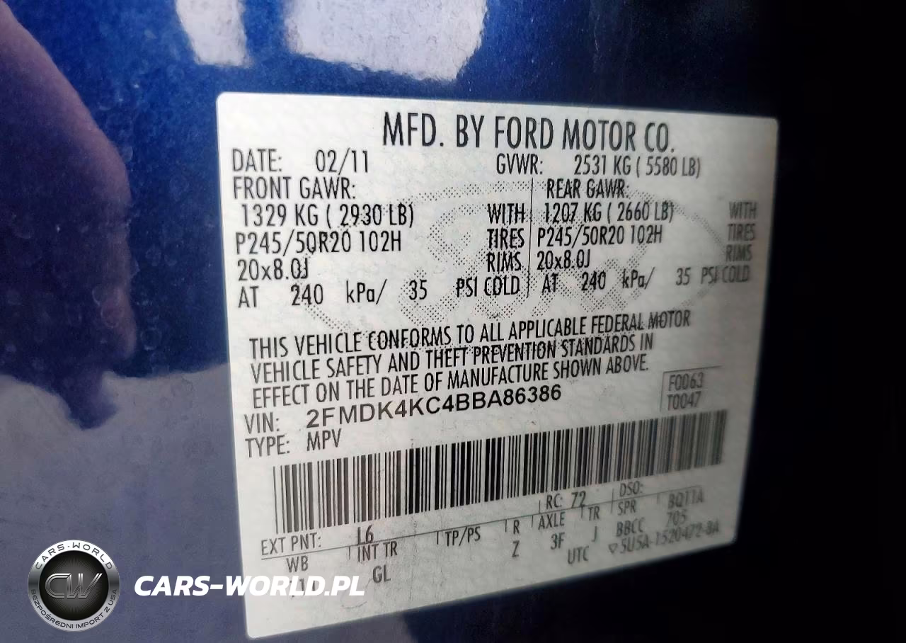 2011 Ford Edge Limited VIN:2FMDK4KC4BBA86386 - 13