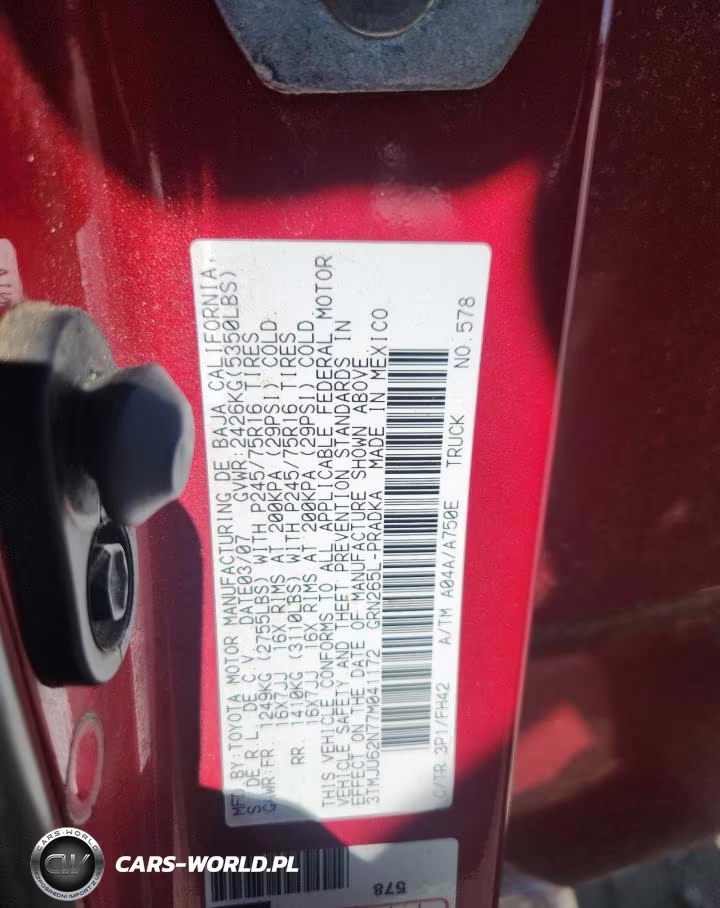 2007 Toyota Tacoma Double Cab Prerunner VIN:3TMJU62N77M041172 - 12