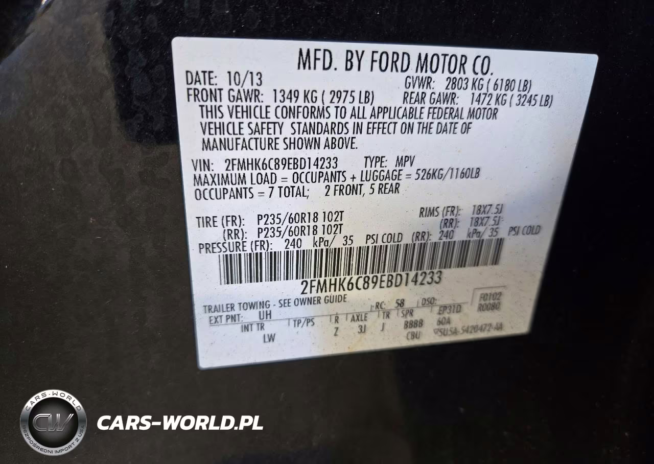 2014 Ford Flex Sel VIN:2FMHK6C89EBD14233 - 13