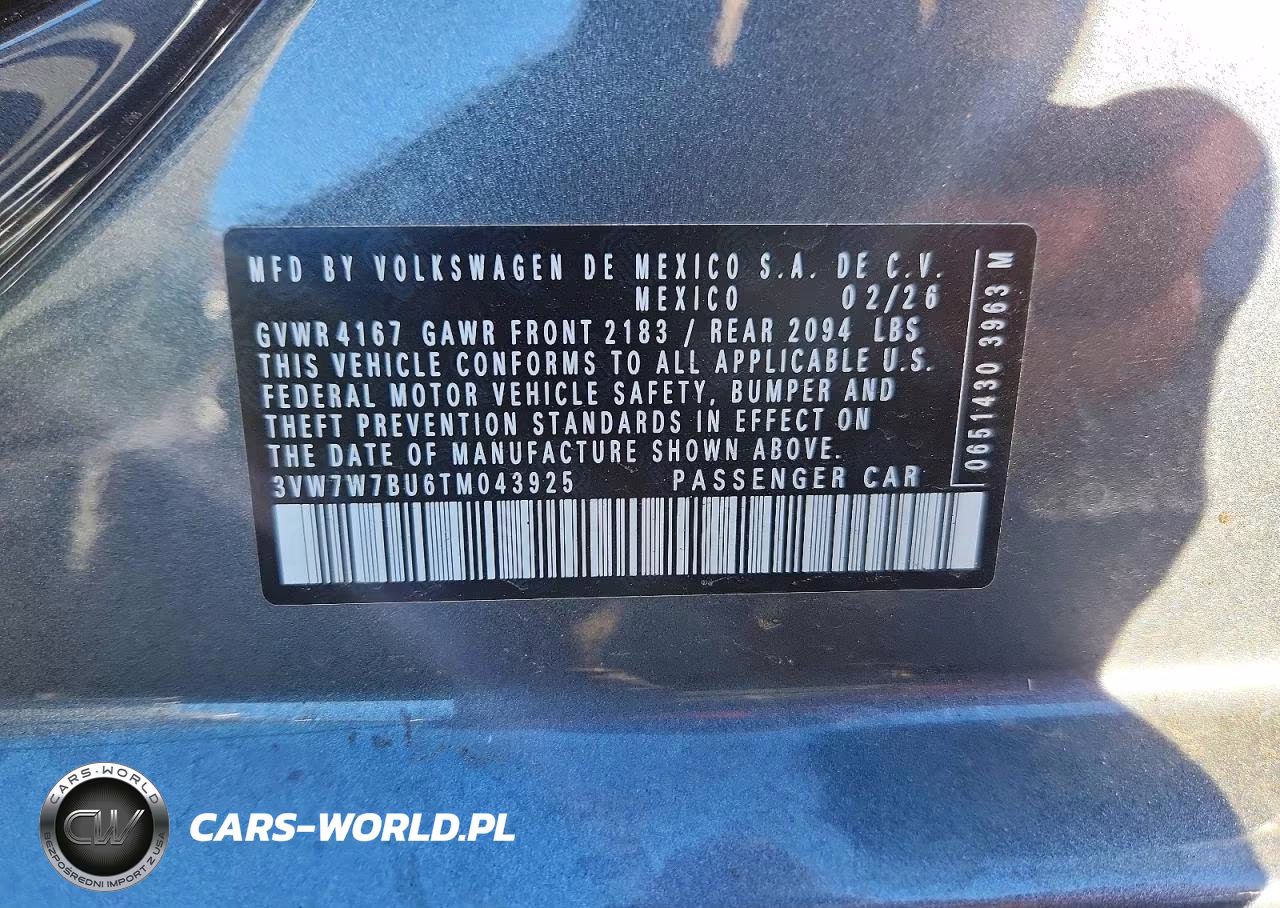 2026 Volkswagen Jetta Se VIN:3VW7W7BU6TM043925 - 12