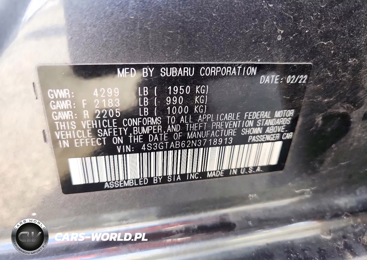 2022 Subaru Impreza VIN:4S3GTAB62N3718913 - 12