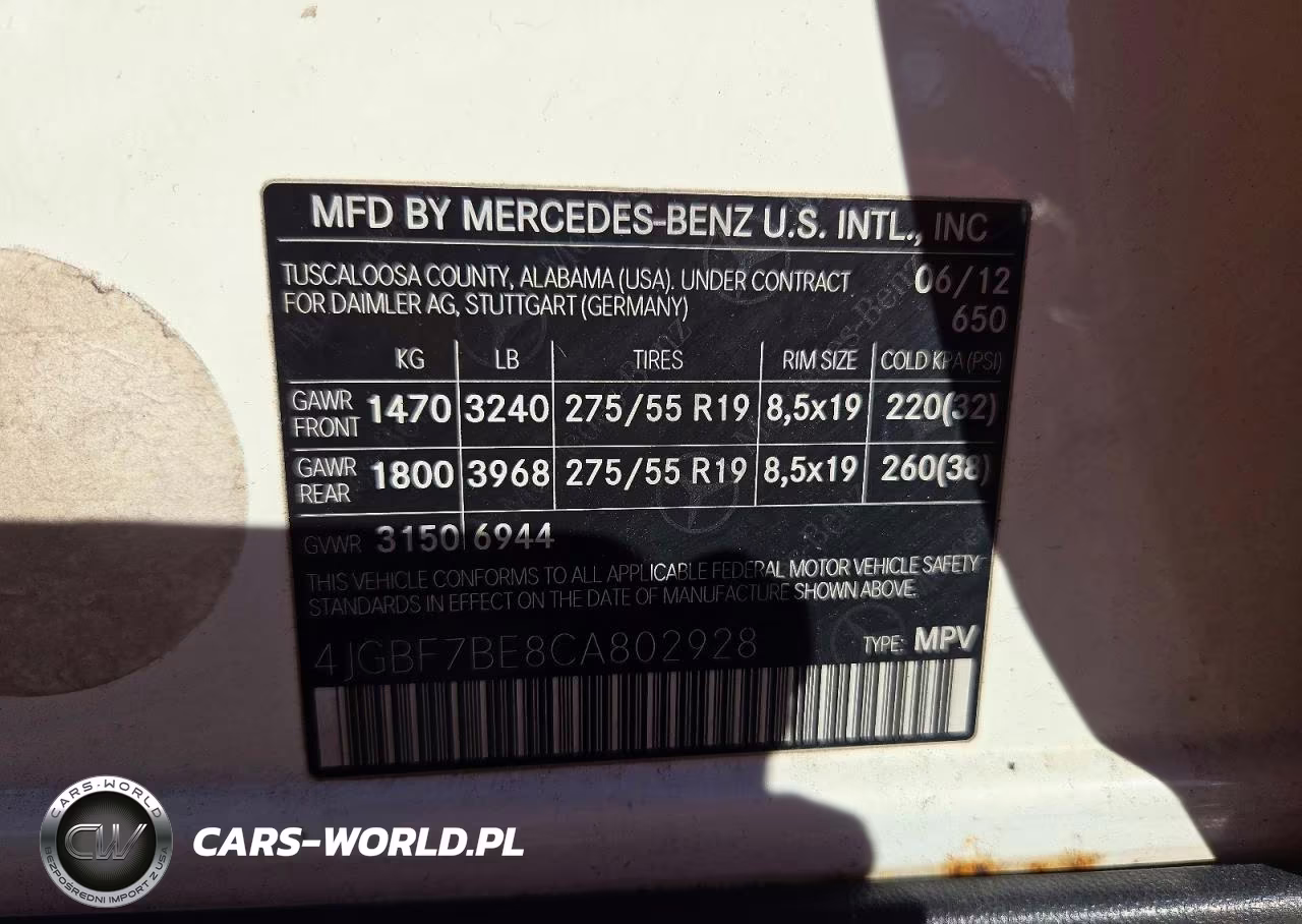2012 Mercedes-Benz Gl 450 4Matic VIN:4JGBF7BE8CA802928 - 13