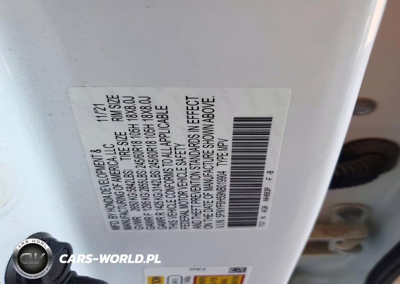 2022 Honda Pilot Exl VIN:5FNYF6H59NB019904 - 13