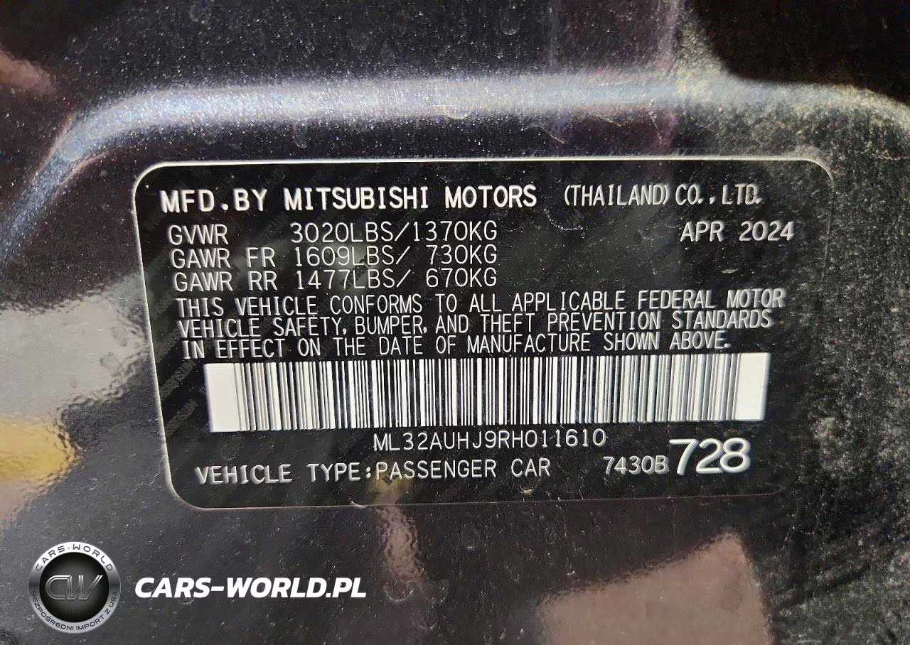 2024 Mitsubishi Mirage Es VIN:ML32AUHJ9RH011610 - 13