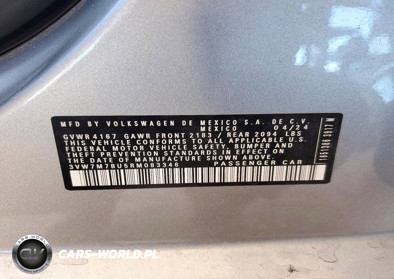 2024 Volkswagen Jetta Se VIN:3VW7M7BU5RM083346 - 12