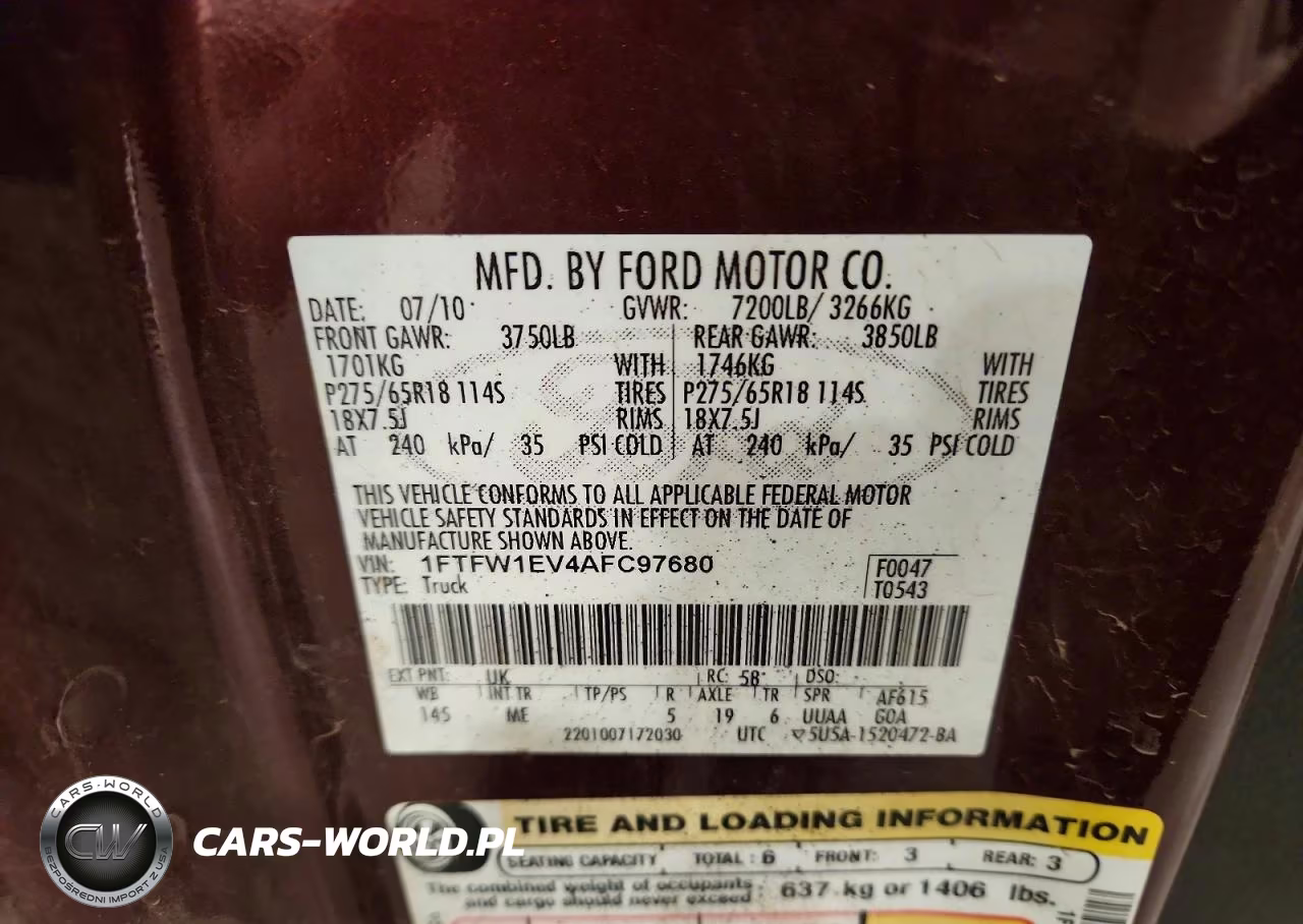 2010 Ford F150 Supercrew VIN:1FTFW1EV4AFC97680 - 12