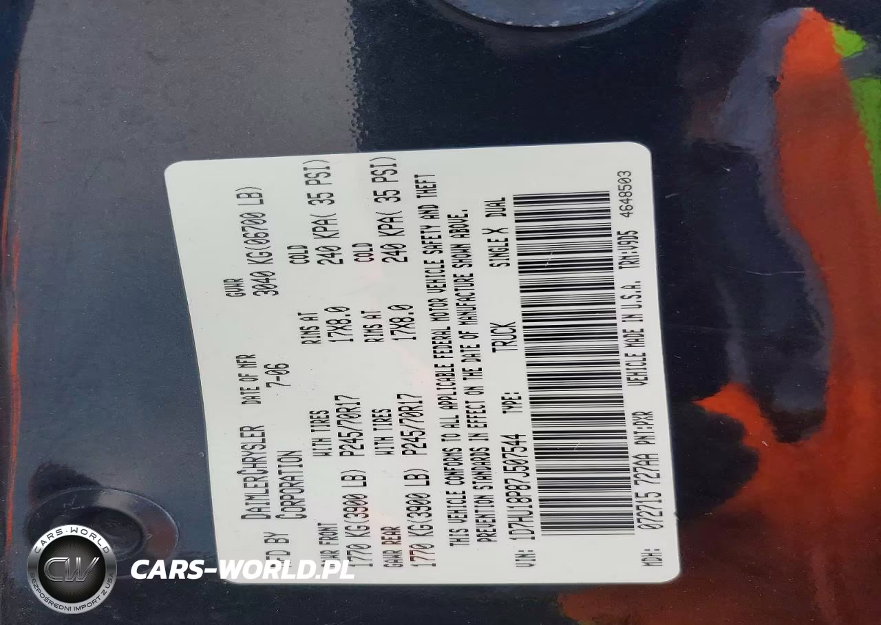 2007 Dodge Ram 1500 St VIN:1D7HU18P87J507544 - 12