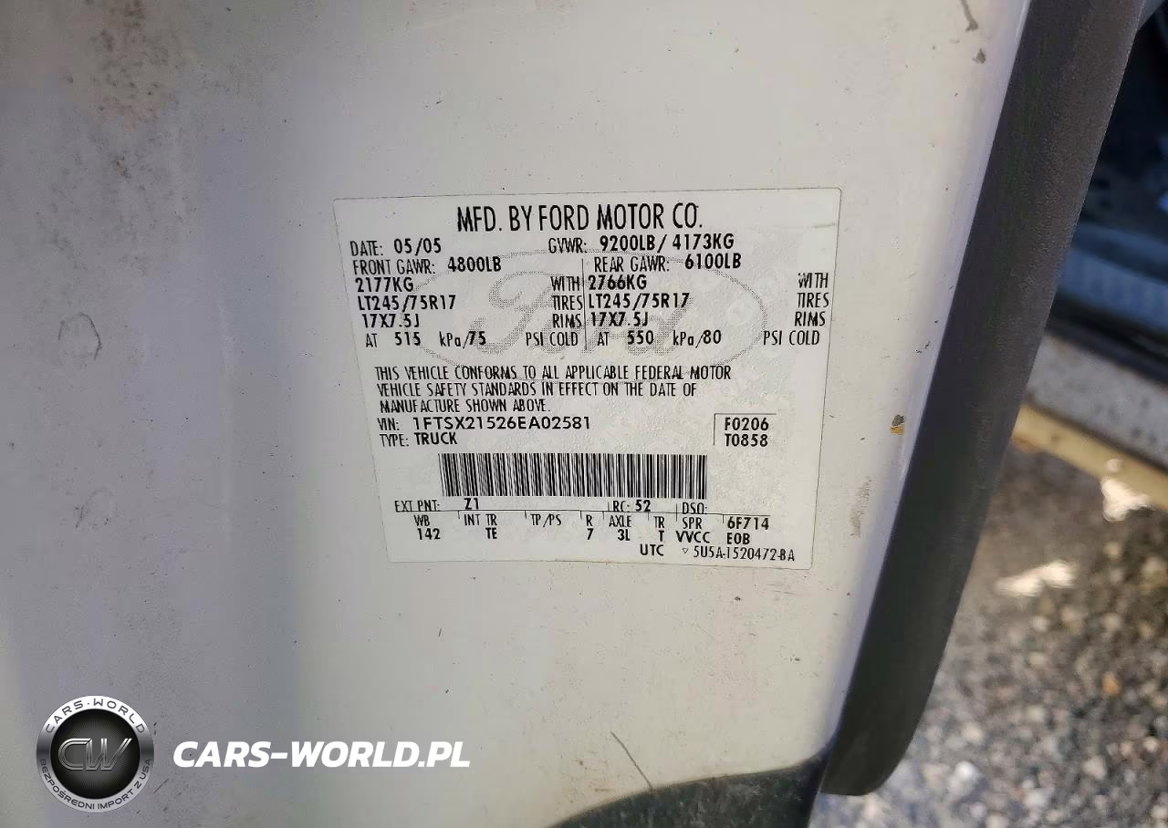 2006 Ford F250 Super Duty VIN:1FTSX21526EA02581 - 13