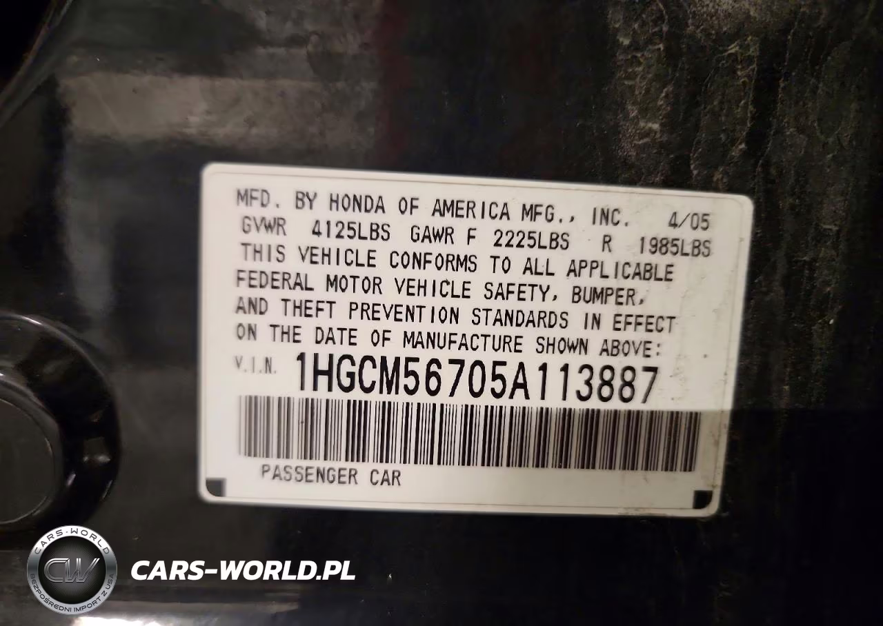2005 Honda Accord Ex VIN:1HGCM56705A113887 - 12