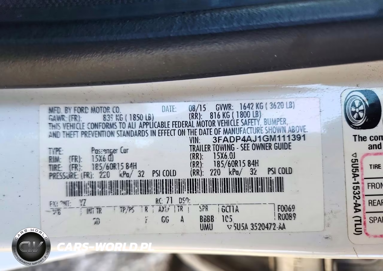 2016 Ford Fiesta S VIN:3FADP4AJ1GM111391 - 12