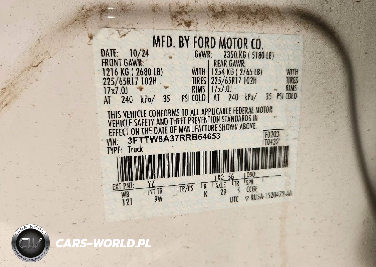2024 Ford Maverick Xl VIN:3FTTW8A37RRB64653 - 12