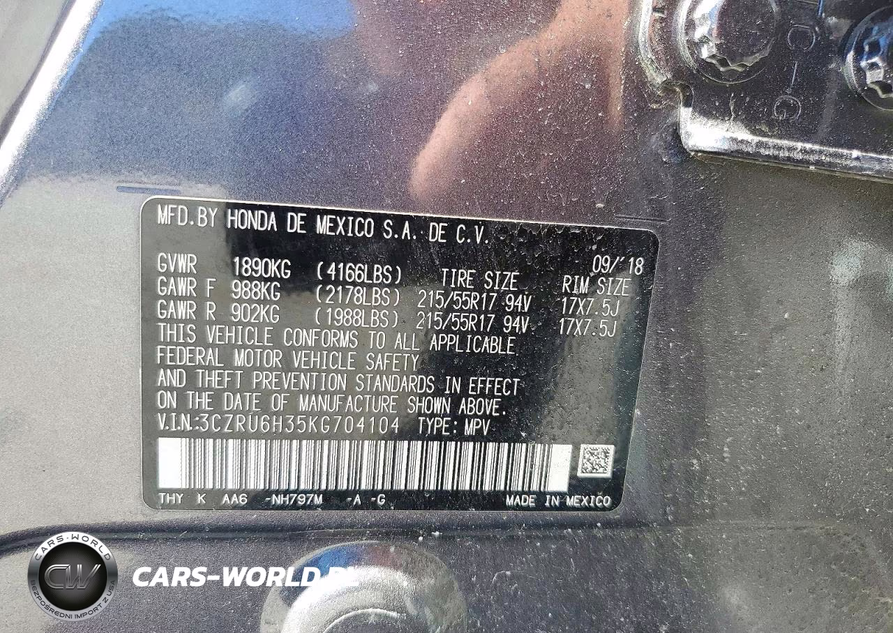 2019 Honda Hr-V Lx VIN:3CZRU6H35KG704104 - 13