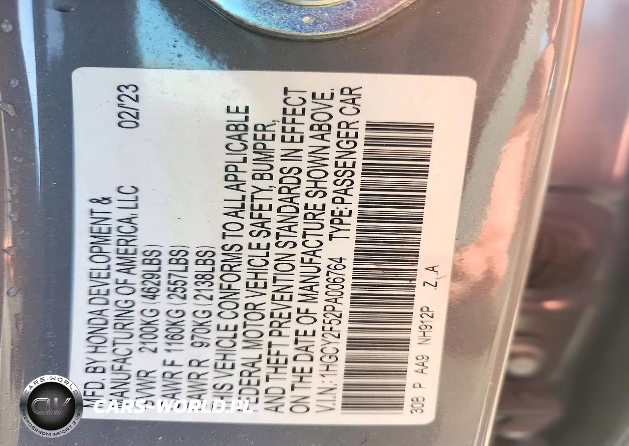 2023 Honda Accord Hybrid Sport VIN:1HGCY2F52PA006764 - 12