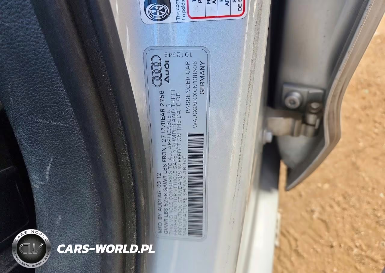 2012 Audi A6 Premium Plus VIN:WAUGGAFCXCN138506 - 12