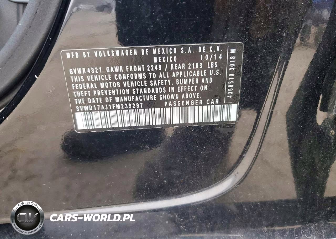 2015 Volkswagen Jetta Se VIN:3VWD17AJ1FM239297 - 12