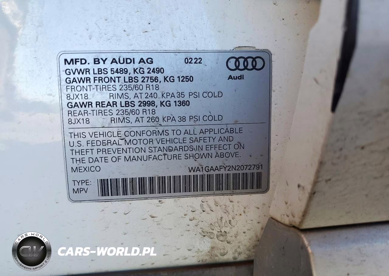2022 Audi Q5 Premium 45 VIN:WA1GAAFY2N2072791 - 12