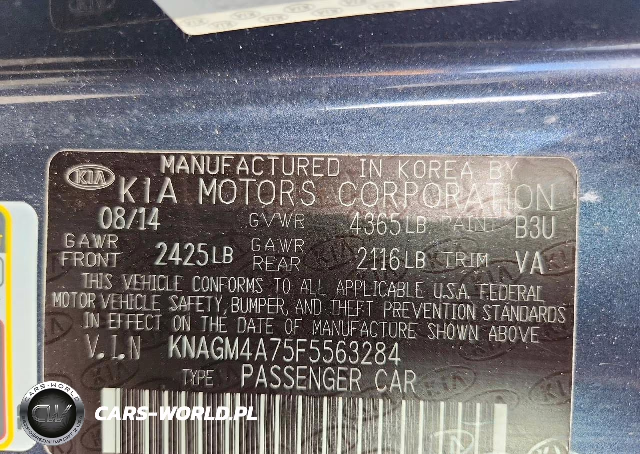 2015 Kia Optima Lx VIN:KNAGM4A75F5563284 - 12