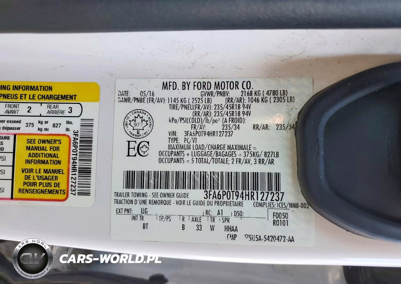2017 Ford Fusion Se VIN:3FA6P0T94HR127237 - 12