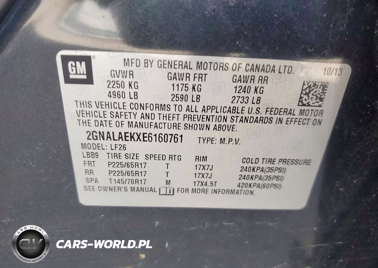 2014 Chevrolet Equinox Ls VIN:2GNALAEKXE6160761 - 13