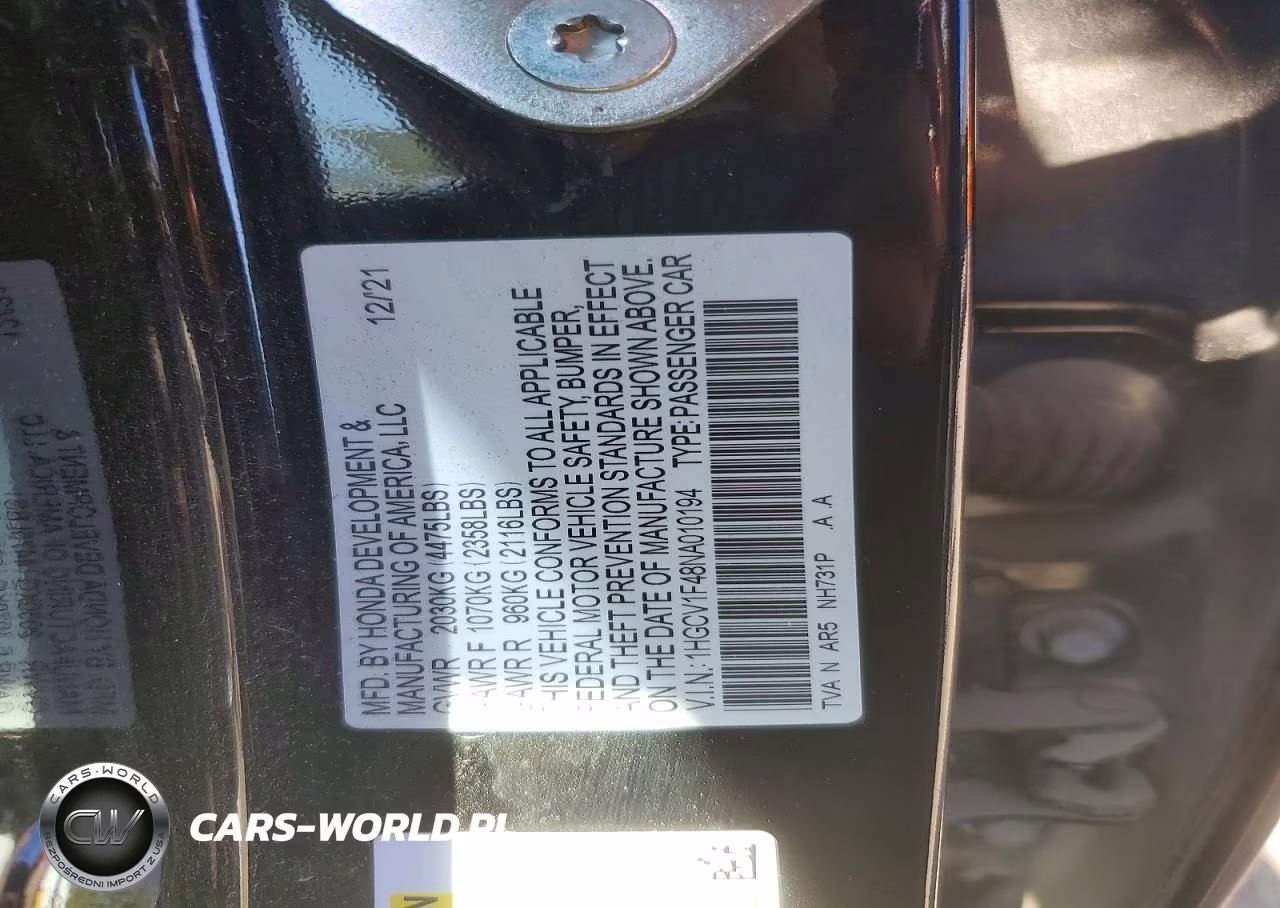 2022 Honda Accord Sport Se VIN:1HGCV1F48NA010194 - 12