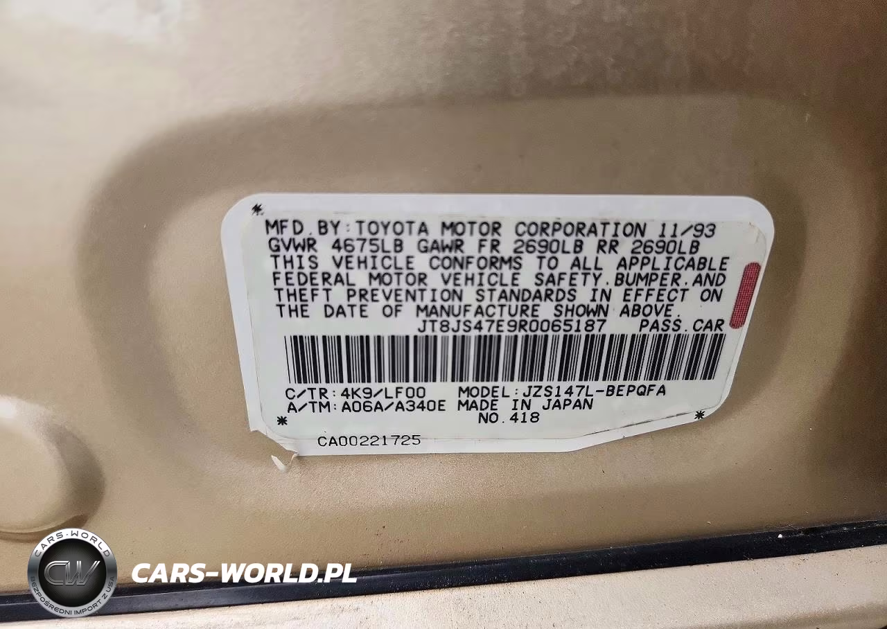 1994 Lexus Gs 300 VIN:JT8JS47E9R0065187 - 12