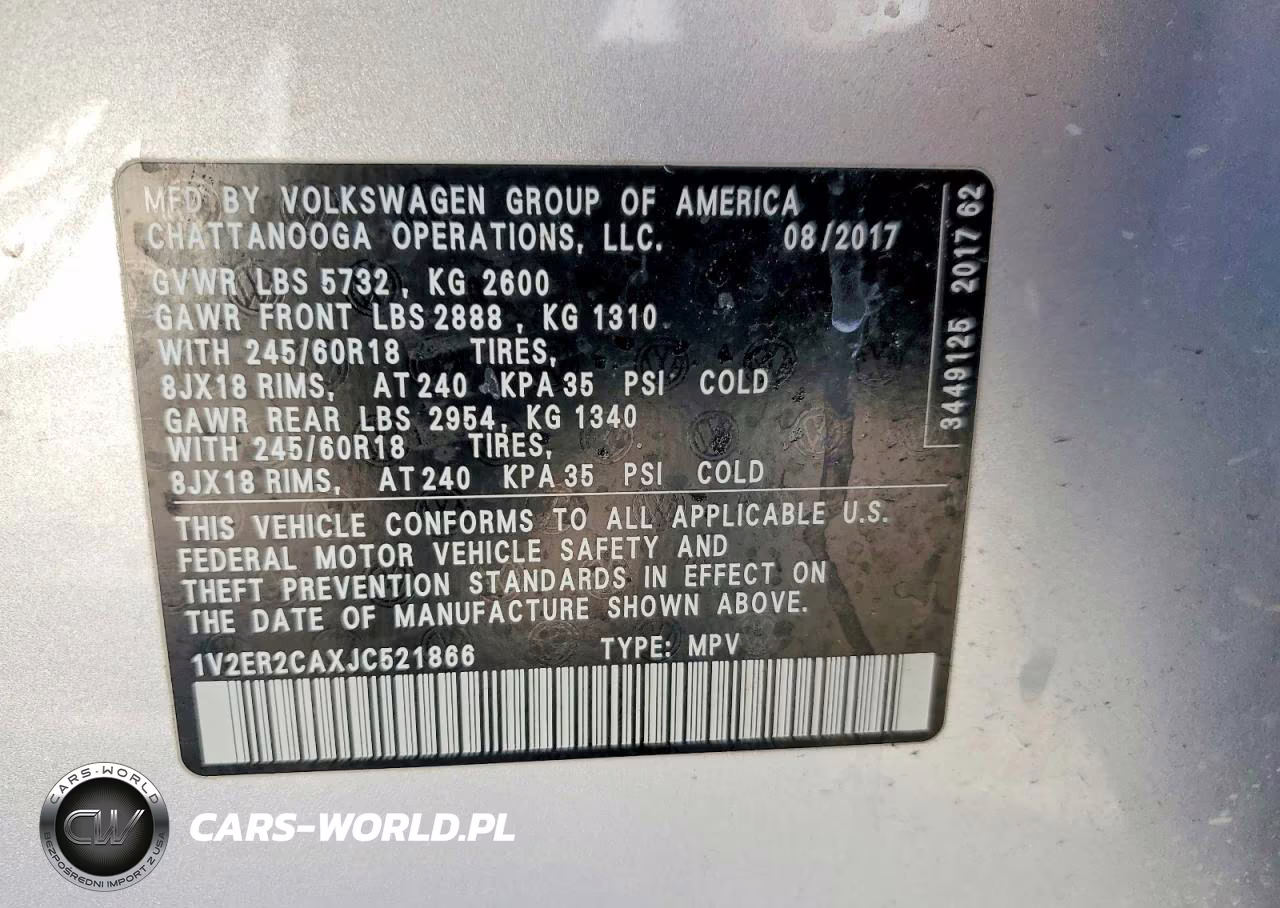 2018 Volkswagen Atlas Sel VIN:1V2ER2CAXJC521866 - 14