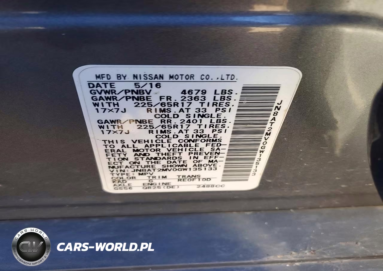 2016 Nissan Rogue S VIN:JN8AT2MV0GW135133 - 13