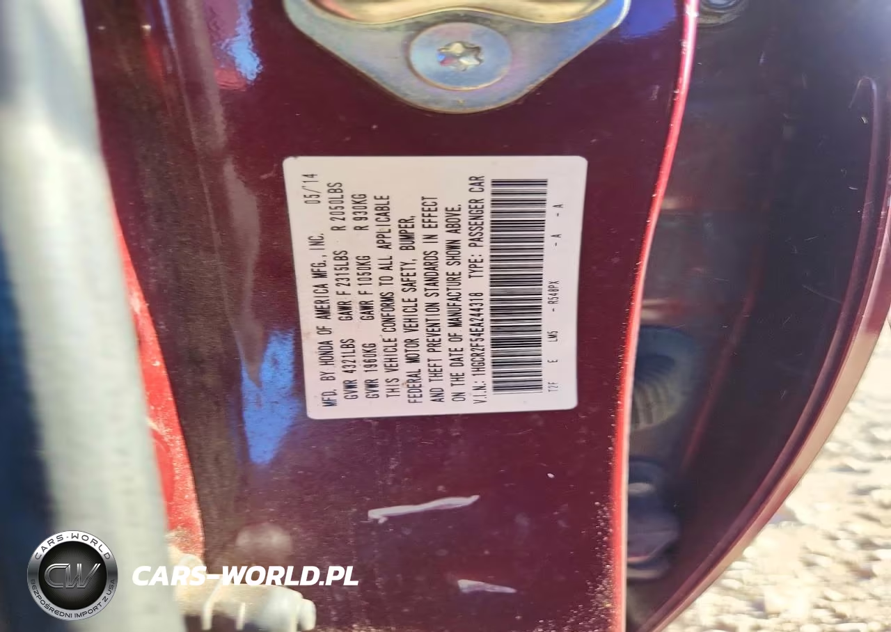 2014 Honda Accord Sport VIN:1HGCR2F54EA244318 - 12