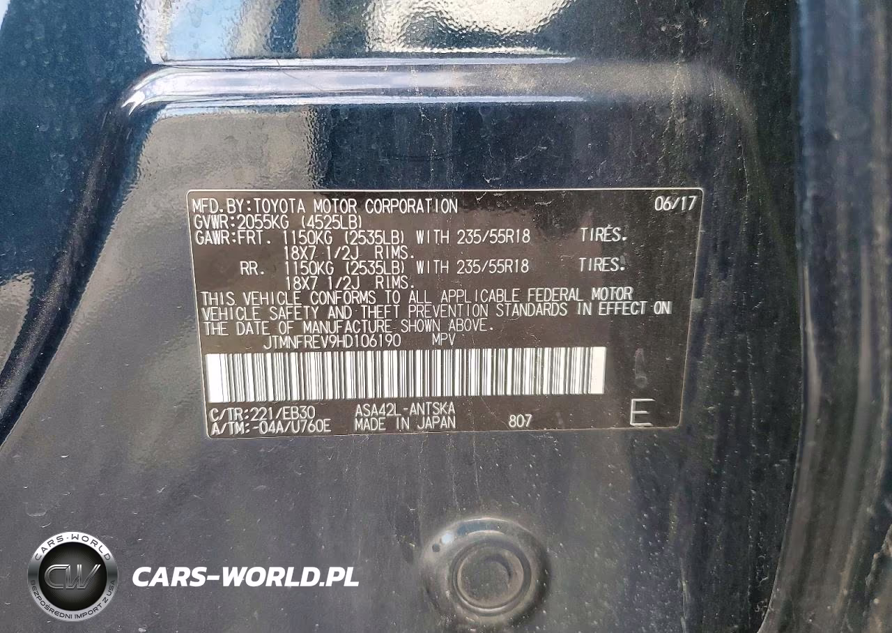 2017 Toyota Rav4 Se VIN:JTMNFREV9HD106190 - 12
