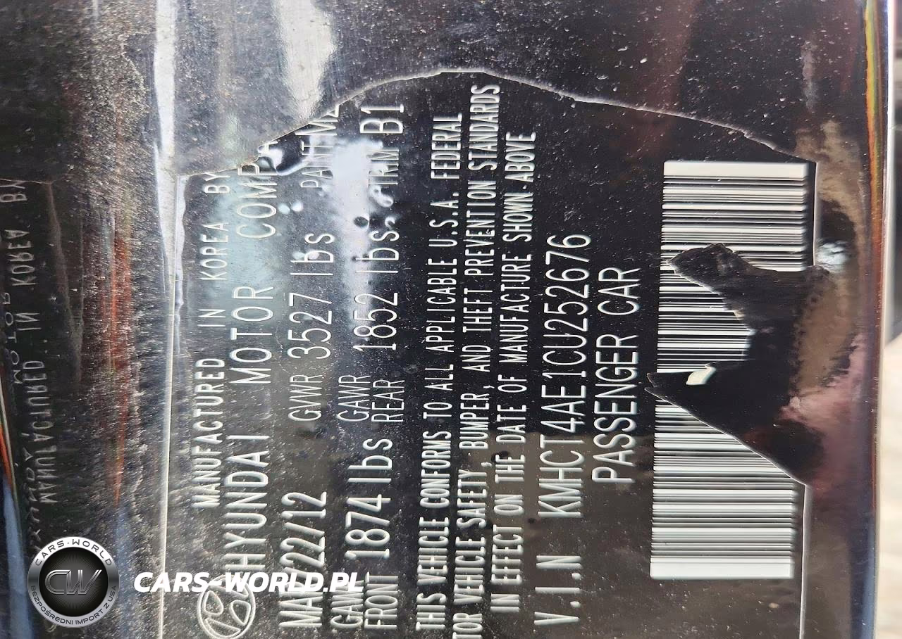 2012 Hyundai Accent Gls VIN:KMHCT4AE1CU252676 - 12