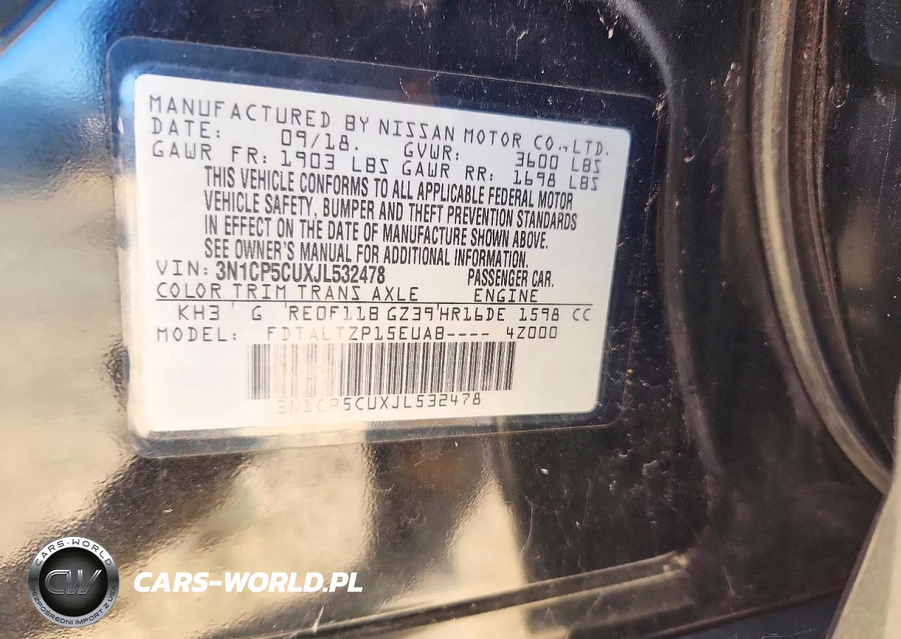 2018 Nissan Kicks Sr VIN:3N1CP5CUXJL532478 - 13