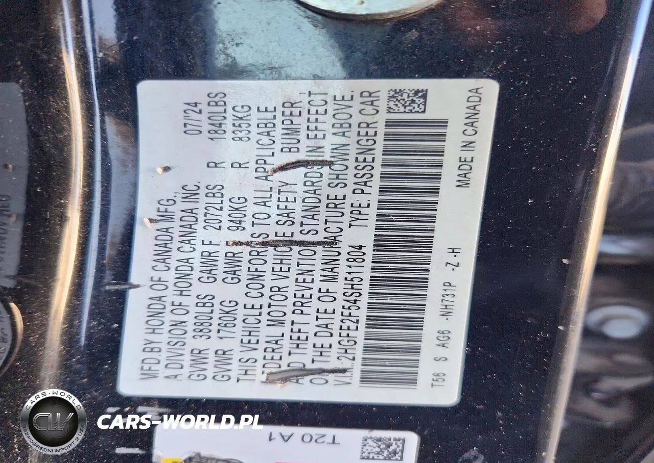 2025 Honda Civic Sport VIN:2HGFE2F54SH511804 - 12