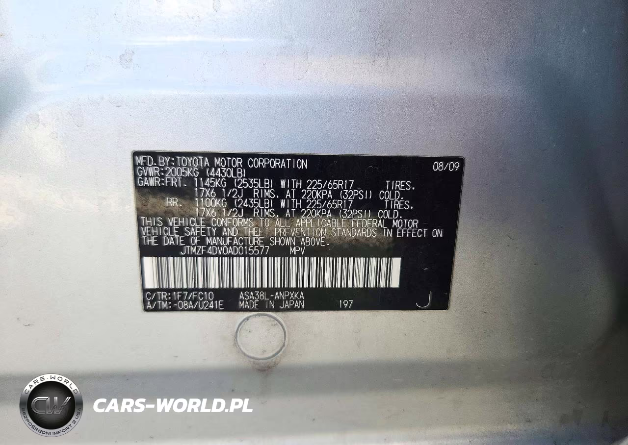 2010 Toyota Rav4 Base VIN:JTMZF4DV0AD015577 - 13