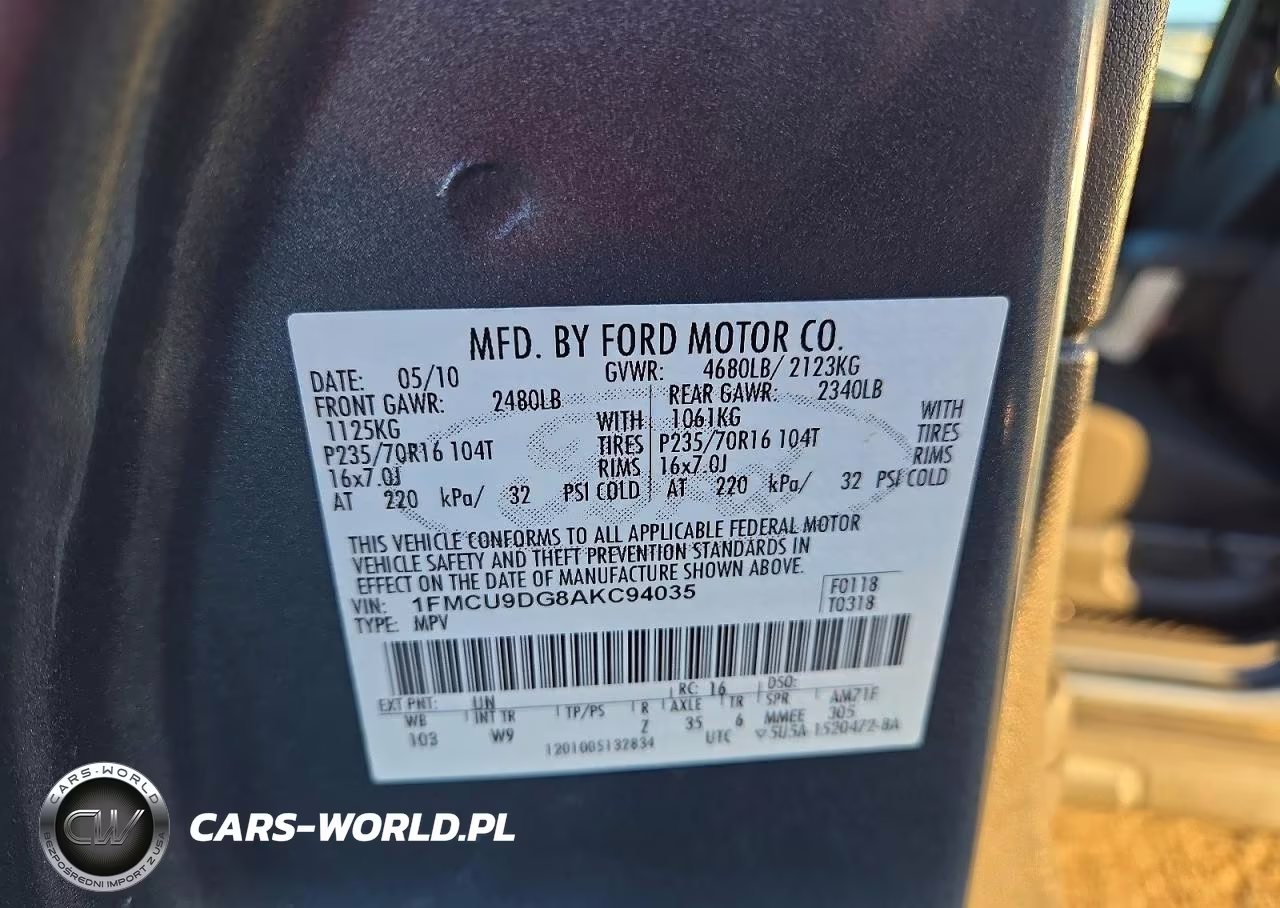 2010 Ford Escape Xlt VIN:1FMCU9DG8AKC94035 - 12