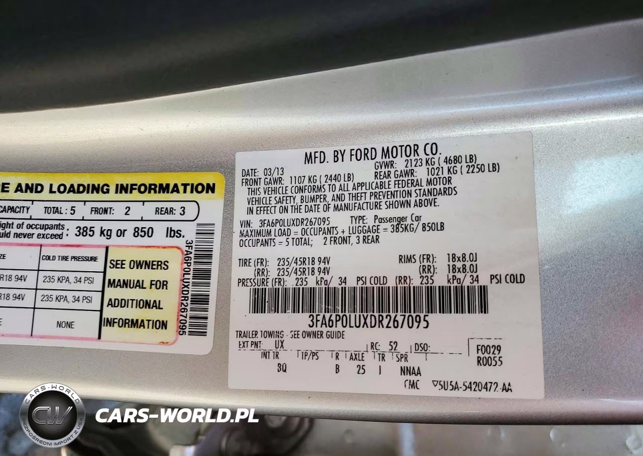 2013 Ford Fusion Se Hybrid VIN:3FA6P0LUXDR267095 - 12