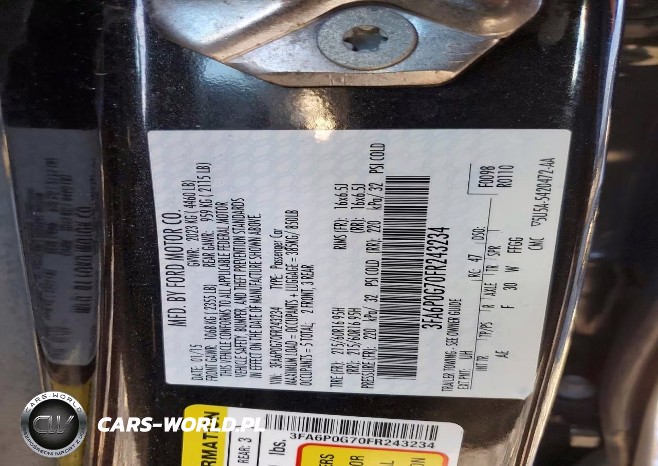 2015 Ford Fusion S VIN:3FA6P0G70FR243234 - 12