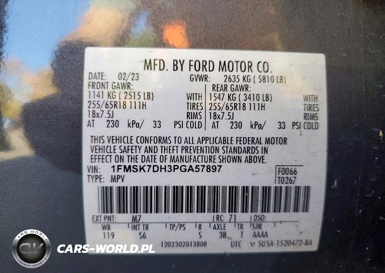 2023 Ford Explorer Xlt VIN:1FMSK7DH3PGA57897 - 13