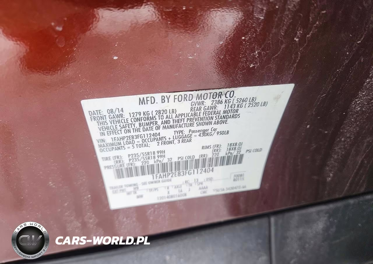 2015 Ford Taurus Sel VIN:1FAHP2E83FG112404 - 12