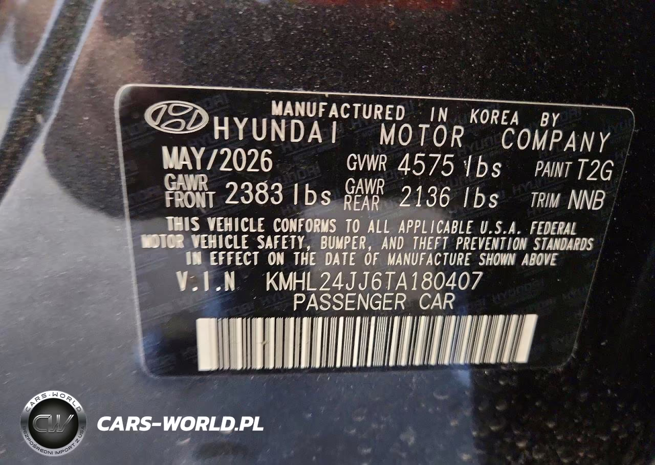 2026 Hyundai Sonata Hybrid Blue VIN:KMHL24JJ6TA180407 - 12