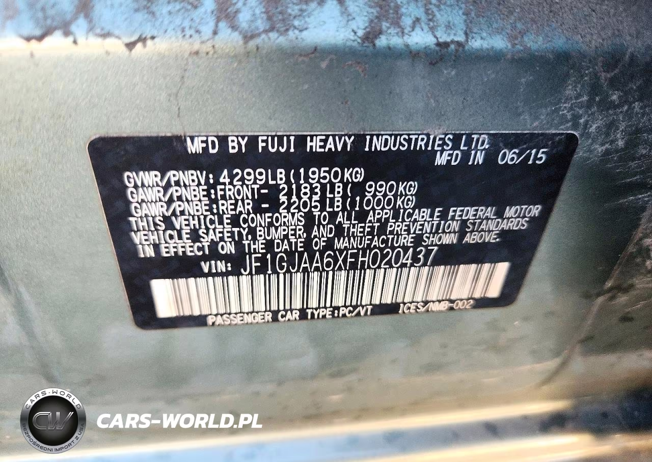 2015 Subaru Impreza L Plus VIN:JF1GJAA6XFH020437 - 12