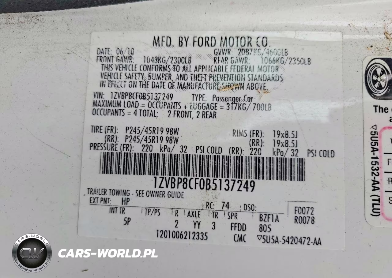 2011 Ford Mustang Gt VIN:1ZVBP8CF0B5137249 - 12