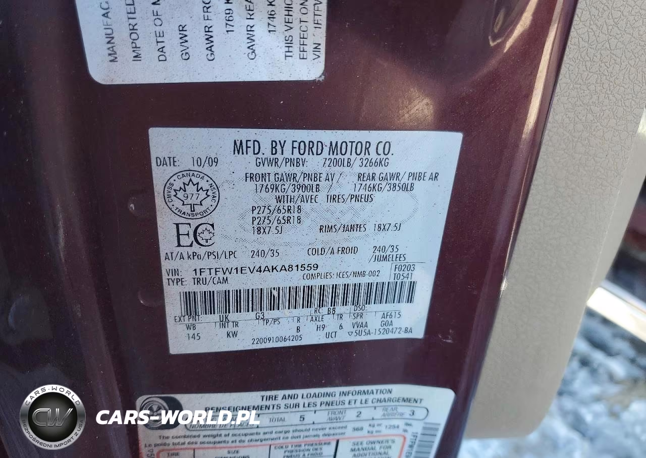 2010 Ford F150 Supercrew VIN:1FTFW1EV4AKA81559 - 13
