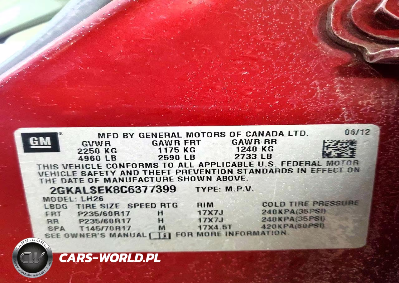 2012 GMC Terrain Sle VIN:2GKALSEK8C6377399 - 13